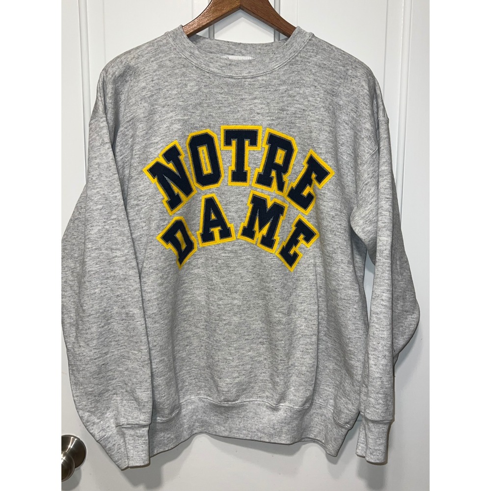 Vintage Tultex Notre Dame Sweatshirt Mens XL Gray SuperWeight Made in USA